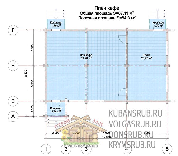 Площадь кафе